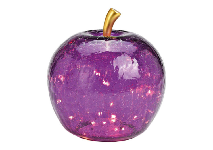 Pomme LED avec timer - Verre violet foncé 22x24x22cm - 10035249 - WURM