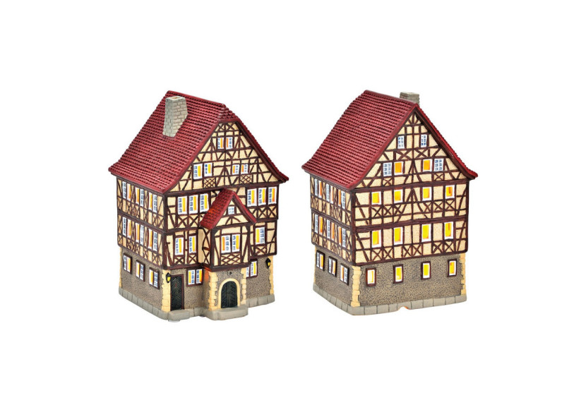 Maison lumineuse Bad Wimpfen - Porcelaine colorée 12x18x12cm - 10035332 - WURM