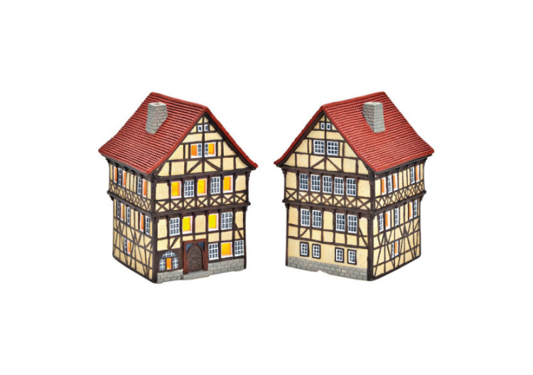 Maison lumineuse Fritzlar - Porcelaine colorée 12x18x12cm - 10035333 - WURM
