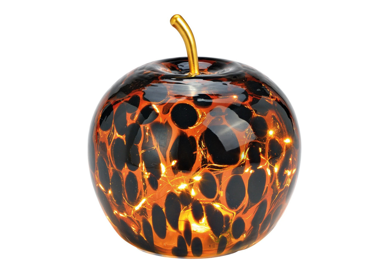 Pomme lumineuse en verre - LED 20 avec minuterie 6/18, marron 16x17x16cm - 10035335 - WURM