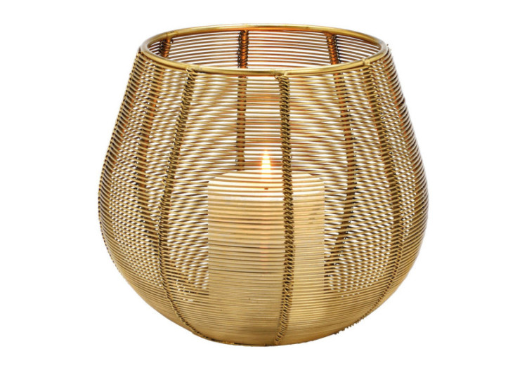 Lanterne en métal - Dorée 16x16x16cm - 10035347 - WURM