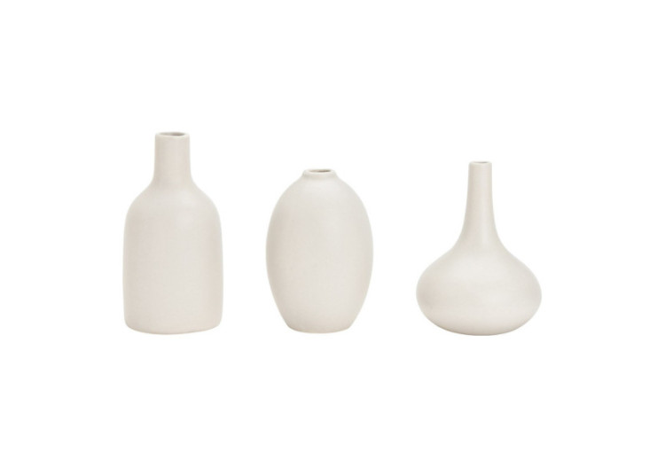 Set de 3 vases en céramique grise - Dimensions variées - 10035451 - WURM