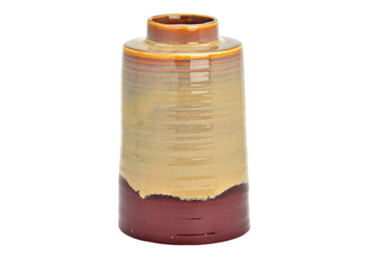 Vase en porcelaine beige et brun - Dimensions 11x18x11cm - 10035561 - WURM