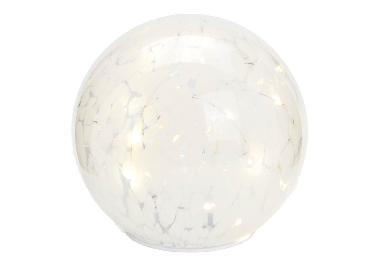 Lumière sphérique avec LED et minuterie - Verre blanc 15cm - 10035586 - WURM