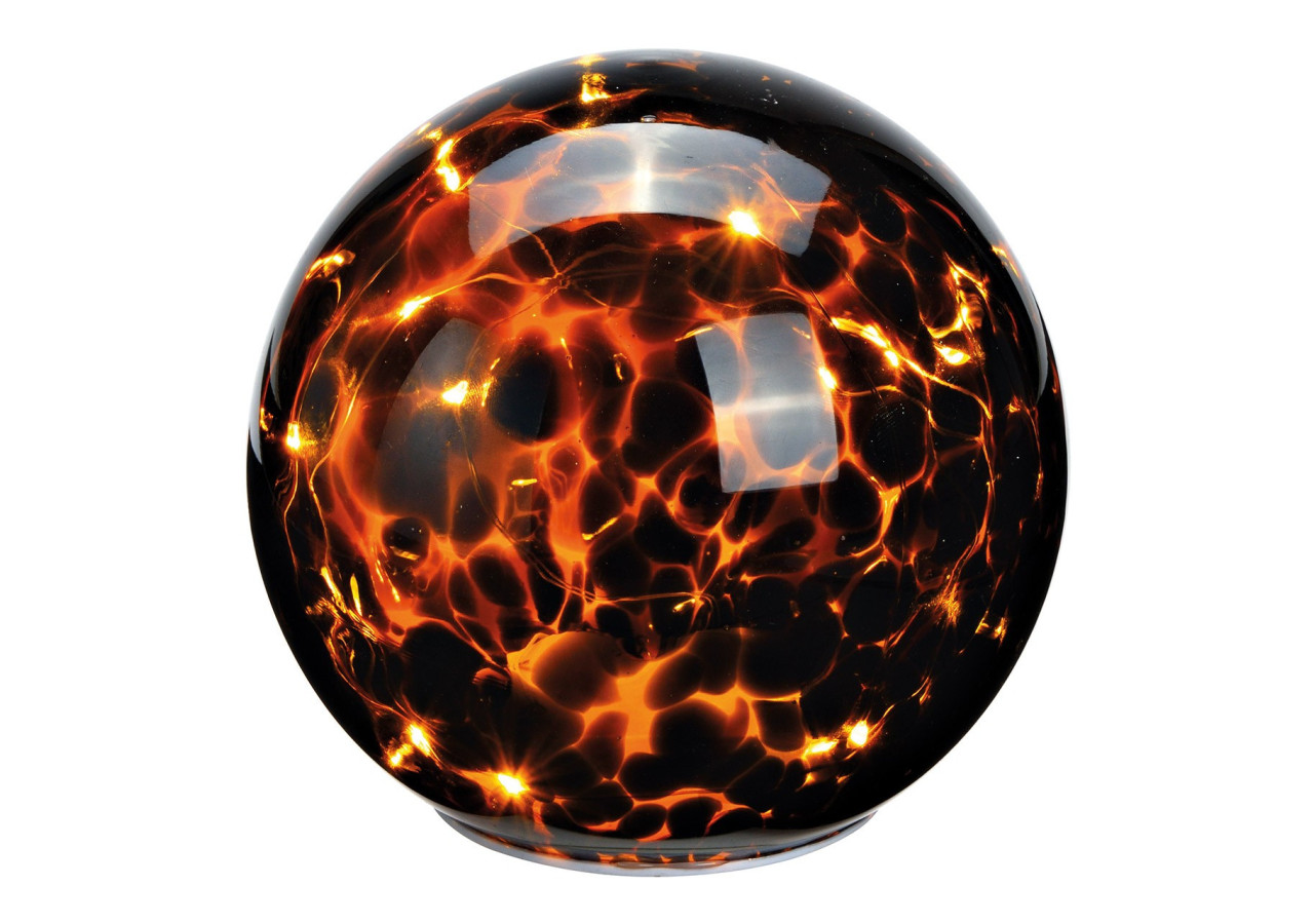 Lumière sphérique avec LED et minuterie - Verre brun 15cm - 10035589 - WURM