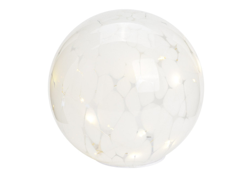 Lumière sphérique avec LED et minuterie 8/16 - Verre blanc 18cm - 10035590 - WURM