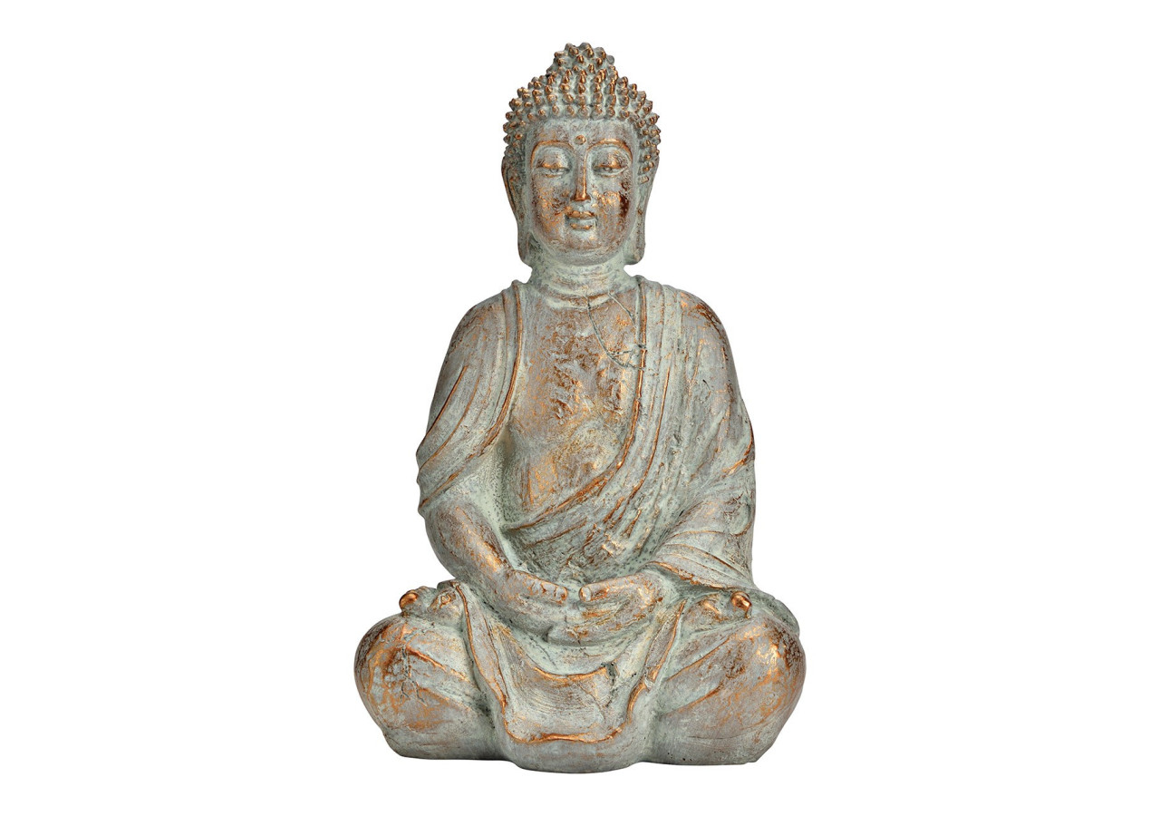 Bouddha assis en polyuréthane doré antique - Dimensions 20x30x15cm - 10035633 - WURM