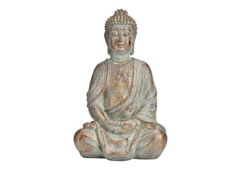 Bouddha assis en polyuréthane doré antique - Dimensions 20x30x15cm - 10035633 - WURM