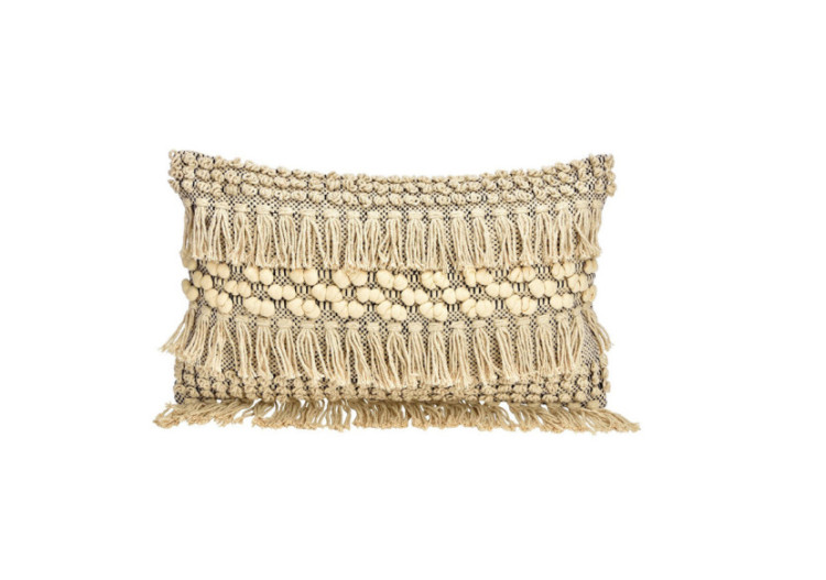 Coussin en textile - Crème et noir, dimensions 50x30x10cm - 10036015 - WURM