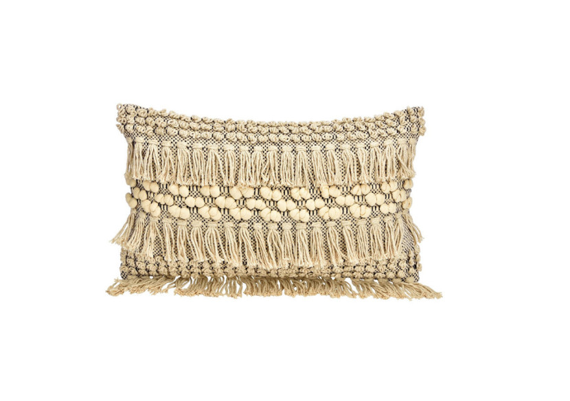 Coussin en textile - Crème et noir, dimensions 50x30x10cm - 10036015 - WURM