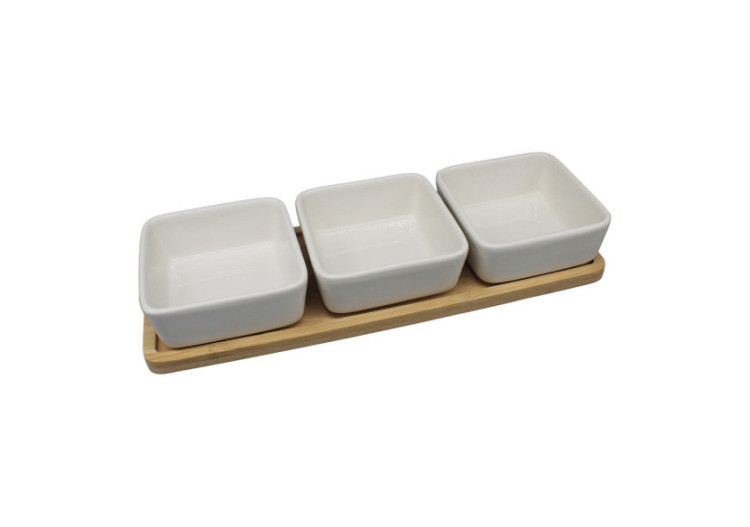 Set de 4 Tapas en Bambou et Céramique - Dimensions 28x5x10cm - 10036472 - WURM