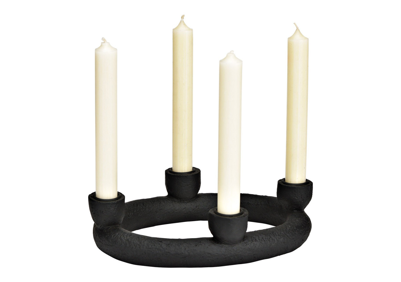 Bougeoir en Poly Noir - Dimensions 24x6x18cm - 10036504 - WURM
