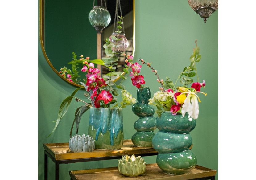 Vase en porcelaine verte - Dimensions 16x25x16 cm - 10036530 - WURM