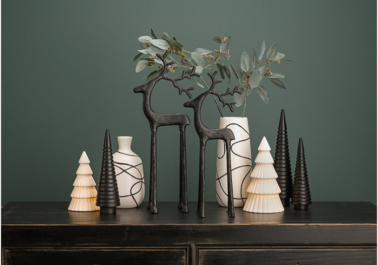 Déco cerf en métal noir - Dimensions 16x40x10 cm - 10036556 - WURM 2