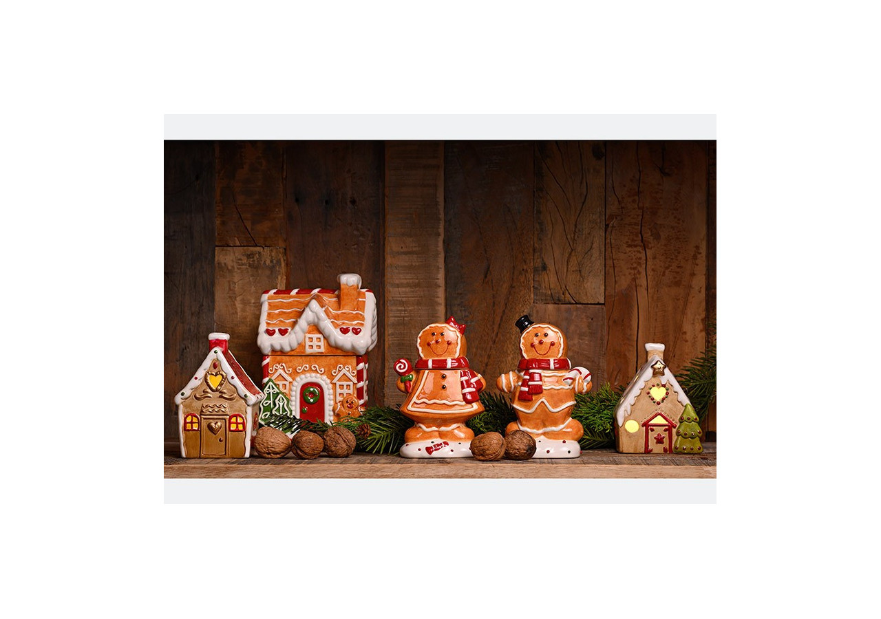 Boîte à Bonbons Maison en Pain d'Épices - Céramique 13x19x11cm - 10036621 - WURM