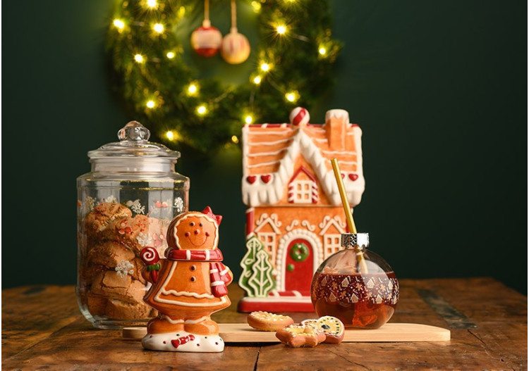 Boîte à Bonbons Maison en Pain d'Épices - Céramique 16x27x14cm - 10036623 - WURM 2