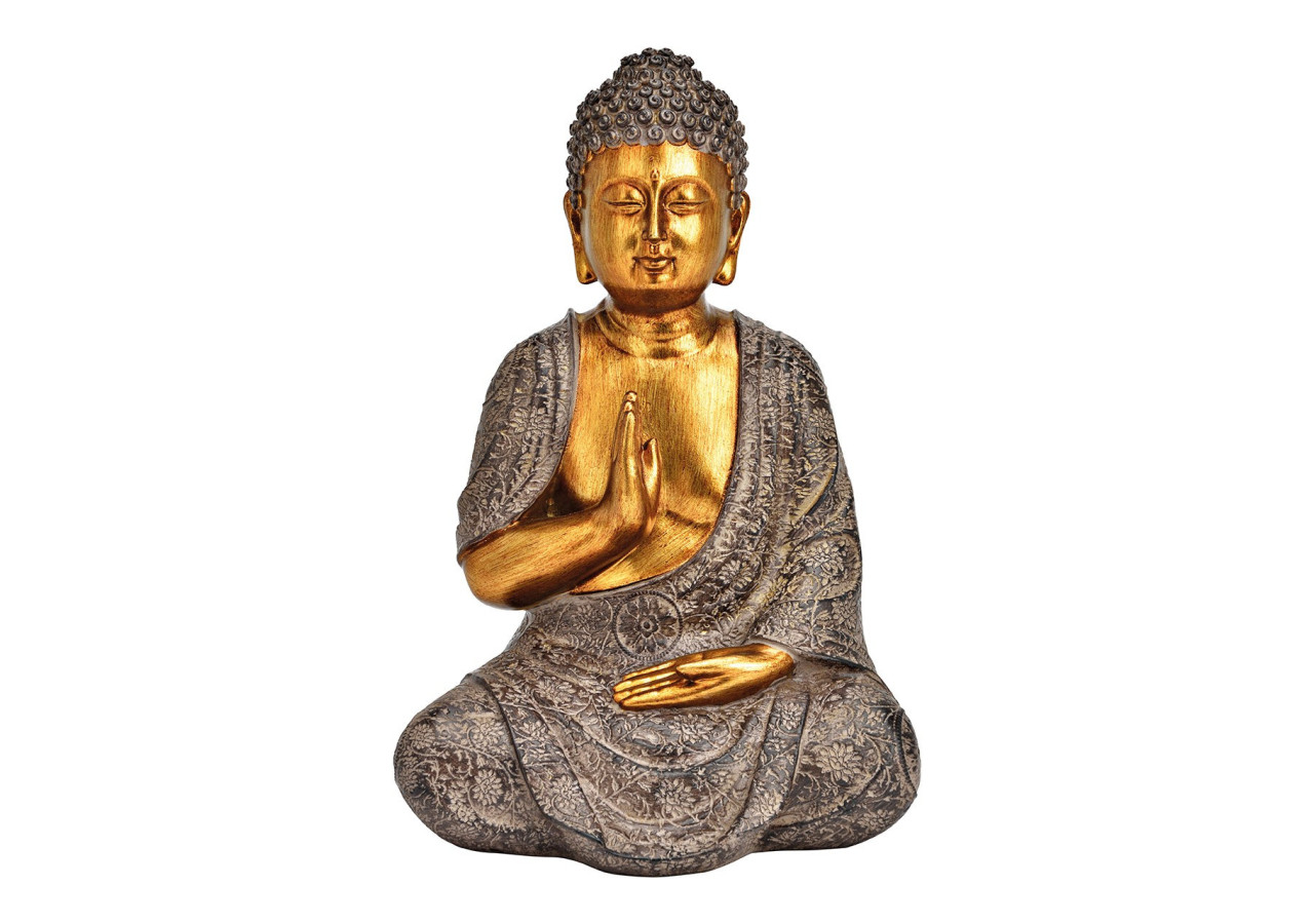 Bouddha Décoratif - Poly Brun et Or 22x33x18cm - 10036790 - WURM