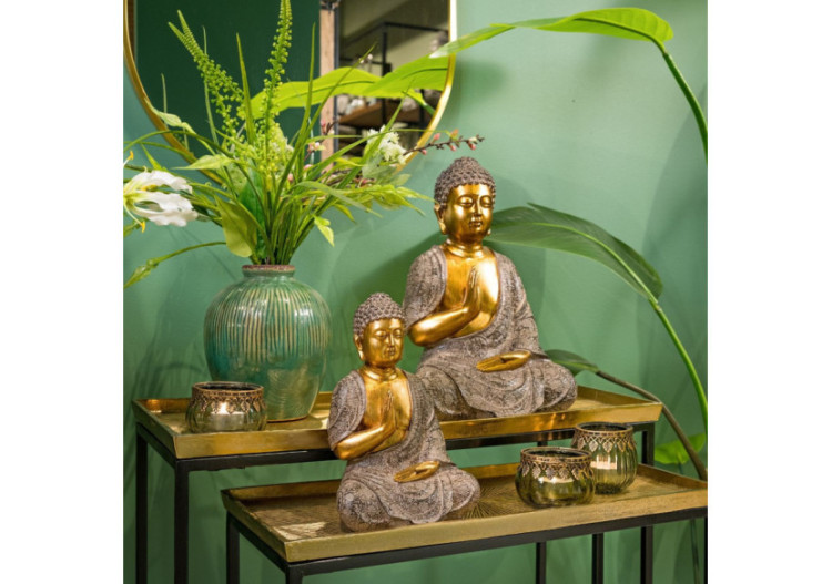 Bouddha Décoratif - Poly Brun et Or 22x33x18cm - 10036790 - WURM 2