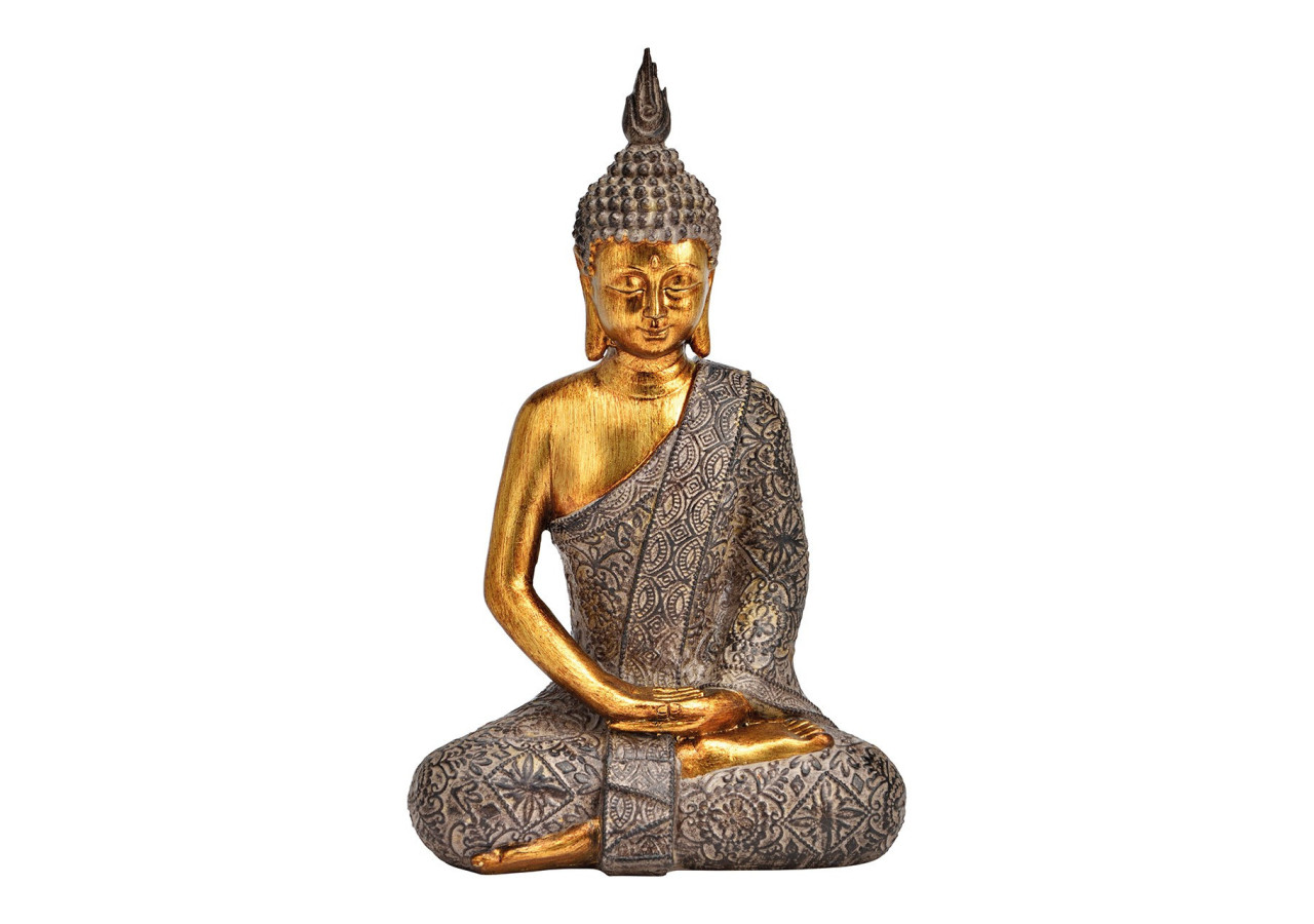 Bouddha Décoratif - Poly Brun et Or 15x25x10cm - 10036791 - WURM