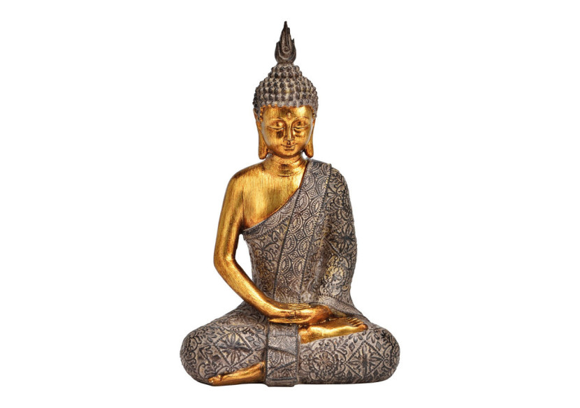 Bouddha Décoratif - Poly Brun et Or 15x25x10cm - 10036791 - WURM