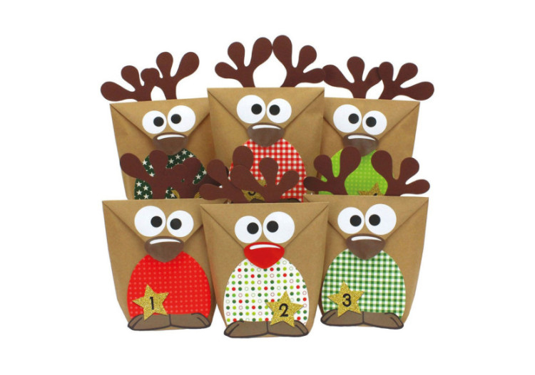 Calendrier de l'Avent Renne en papier - 58 pièces colorées (30x21x1 cm) - 10036908 - WURM