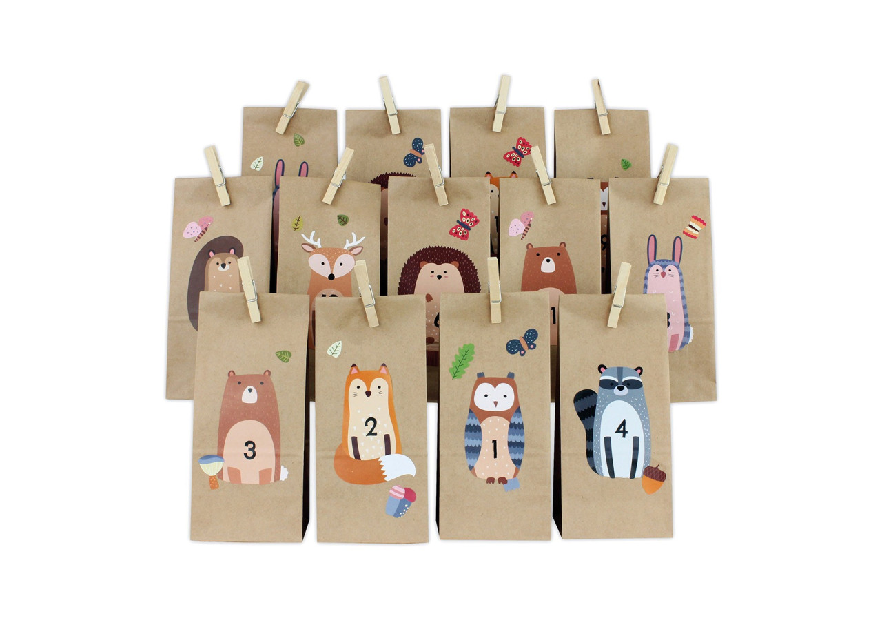 Calendrier de l'Avent Animaux de la forêt - 24 sachets imprimés (22x21x2 cm) - 10036909 - WURM