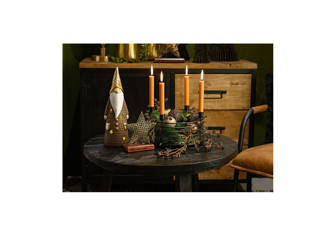 Centre de table de Noël - Support à bougies en métal noir compact - 10036971 - WURM