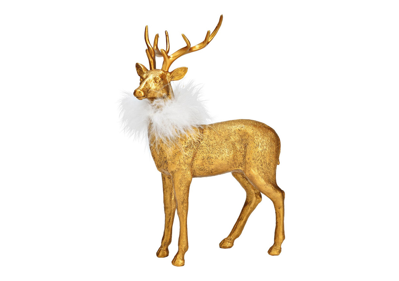 Cerf en polyuréthane doré - Dimensions 19x30x9 cm - 10037154 - WURM