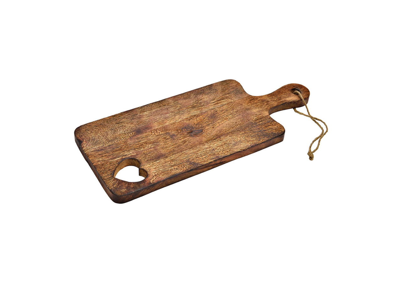 Décoration Schneiderett avec Cœur - Mangoholz brun 50 x 2 x 20cm - 10037266 - WURM