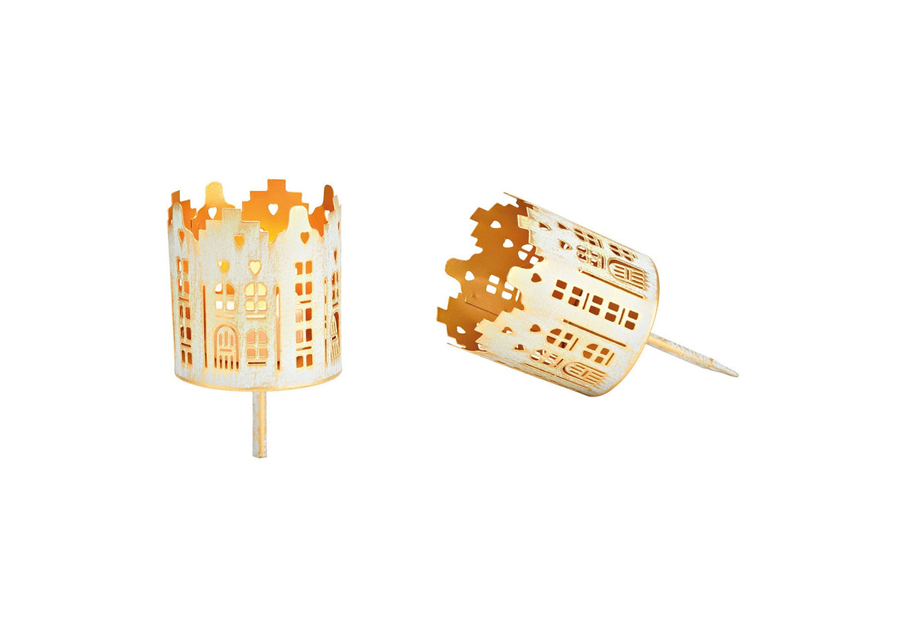 Set de 4 petites lanternes en métal blanc - 6x13x6cm - 10037372 - WURM