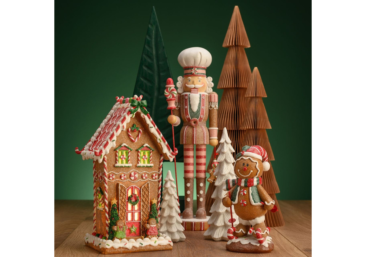 Arbre de Noël en Papier Glitter - Beige, Dimensions 14x40x14cm - 10037520 - WURM