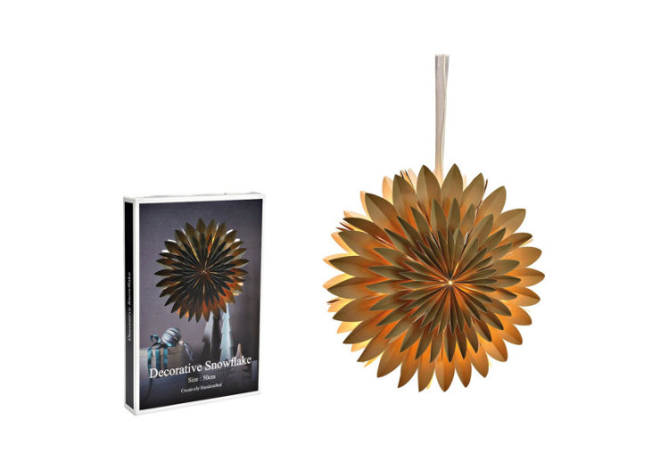 Flocon de Neige Lumineux en Papier - Sand Vert, 50cm - 10037530 - WURM