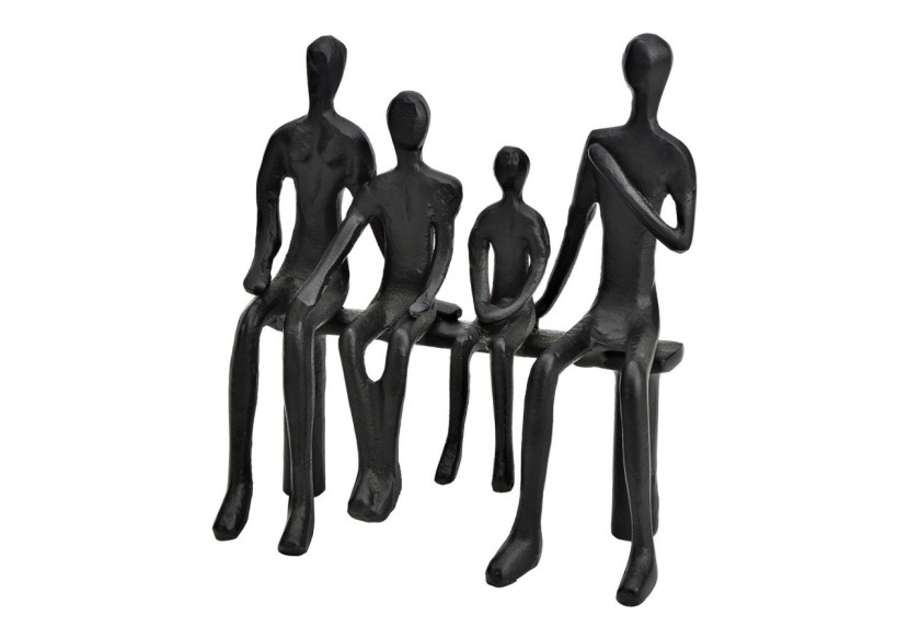 Figurine Famille - Décoratif en métal noir 23x24x10cm - 10037549 - WURM