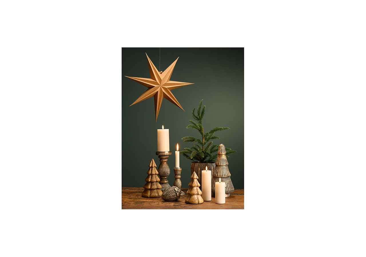 Bougeoir ANTIQUE - Verre doré, dimensions 10x24x10cm - 10037758 - WURM