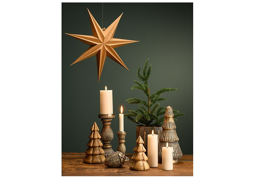 Bougeoir ANTIQUE - Verre doré, dimensions 10x24x10cm - 10037758 - WURM