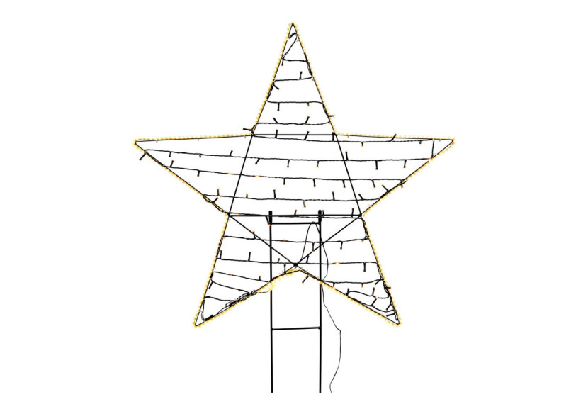 Étoile lumineuse avec 350 LED - Métal noir 30cm - 10037828 - WURM