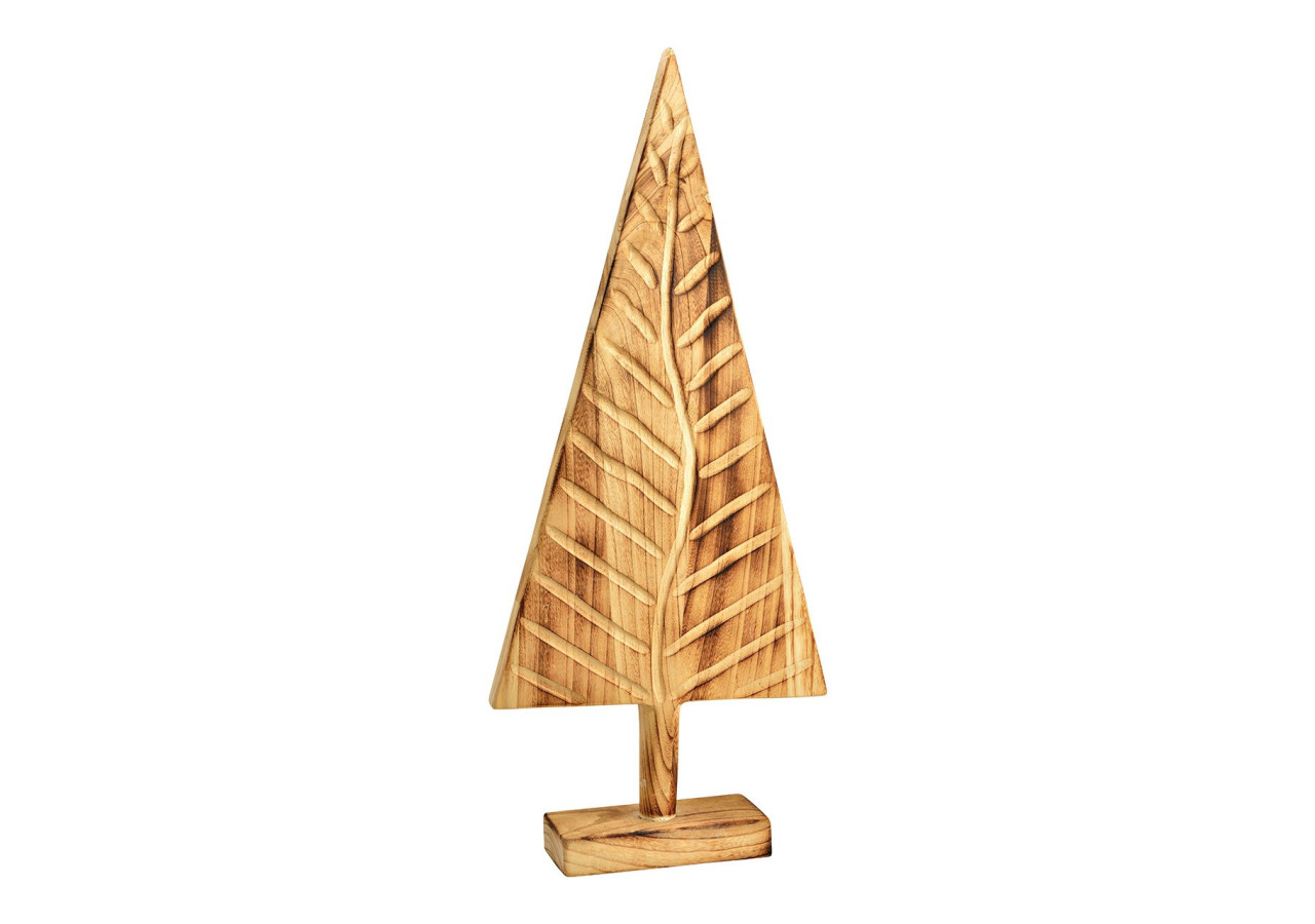 Arbre de Noël en Bois Paulownia - Brun 39x90x12cm - 10037880 - WURM