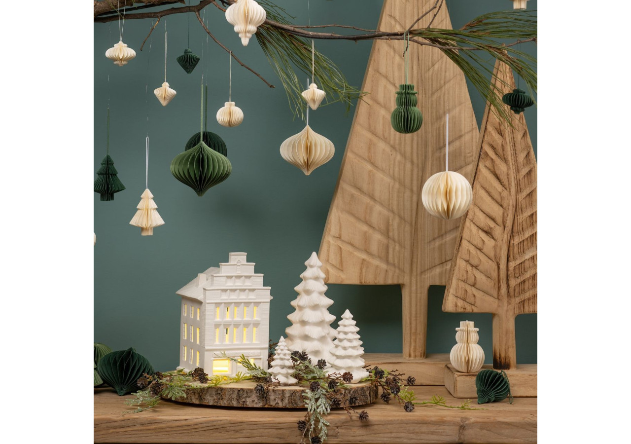 Arbre de Noël en Bois Paulownia - Brun 39x90x12cm - 10037880 - WURM