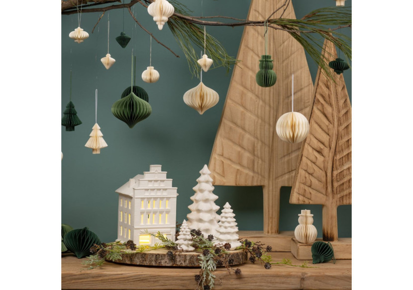 Arbre de Noël en Bois Paulownia - Brun 39x90x12cm - 10037880 - WURM