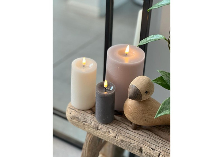 Bougie LED en Cire - Crème 6,8x12,5x6,8cm - 10038036 - WURM 2