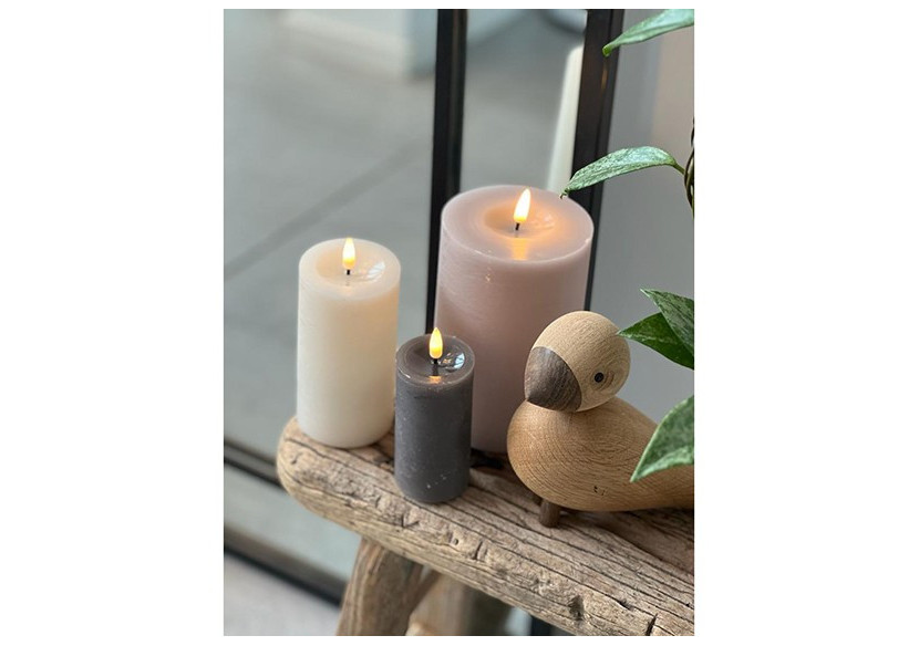 Bougie LED en Cire - Crème 6,8x12,5x6,8cm - 10038036 - WURM