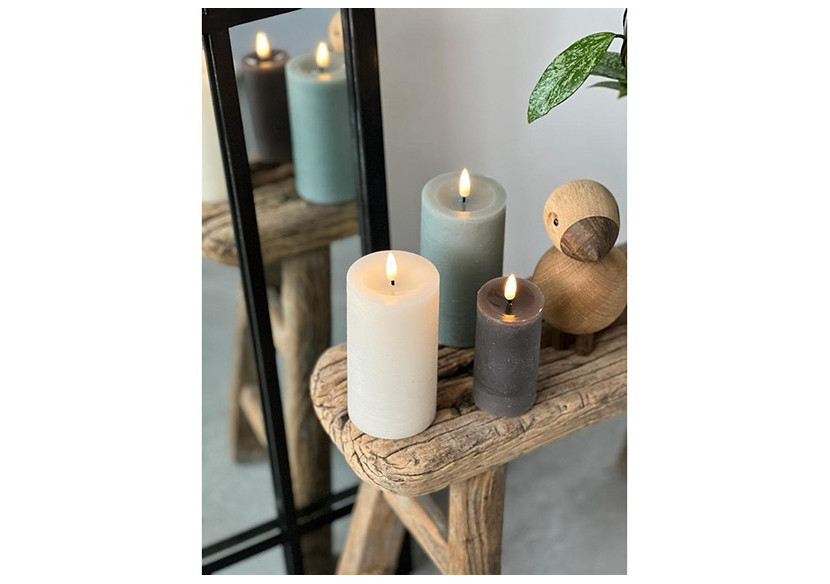 Bougie LED en Cire - Crème 6,8x12,5x6,8cm - 10038036 - WURM