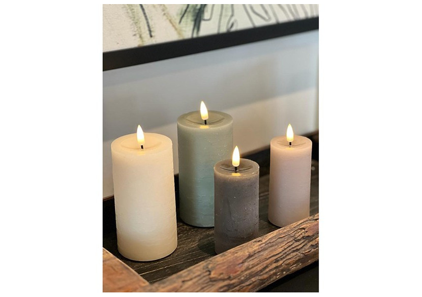 Bougie LED en Cire - Crème 6,8x12,5x6,8cm - 10038036 - WURM