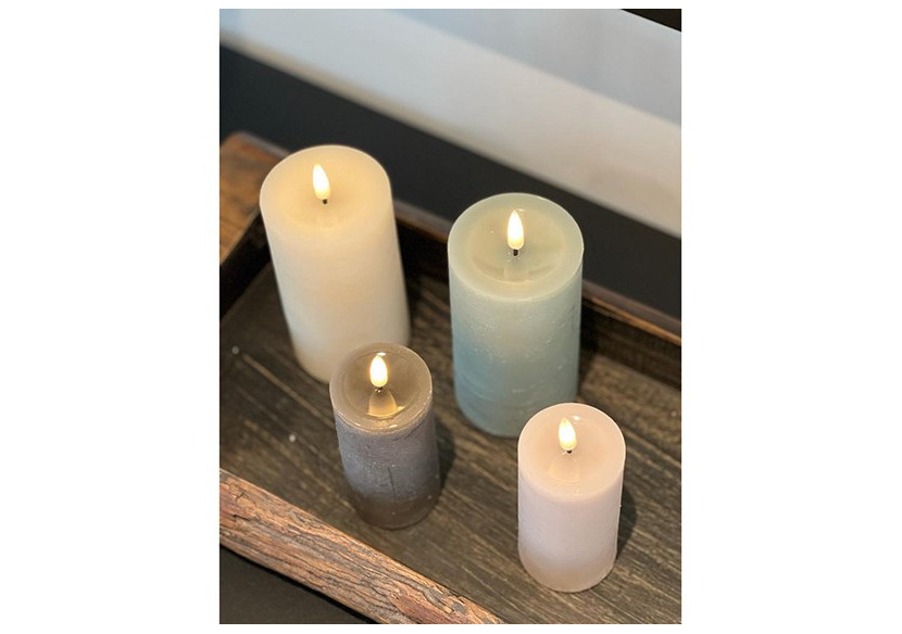 Bougie LED en Cire - Crème 6,8x12,5x6,8cm - 10038036 - WURM