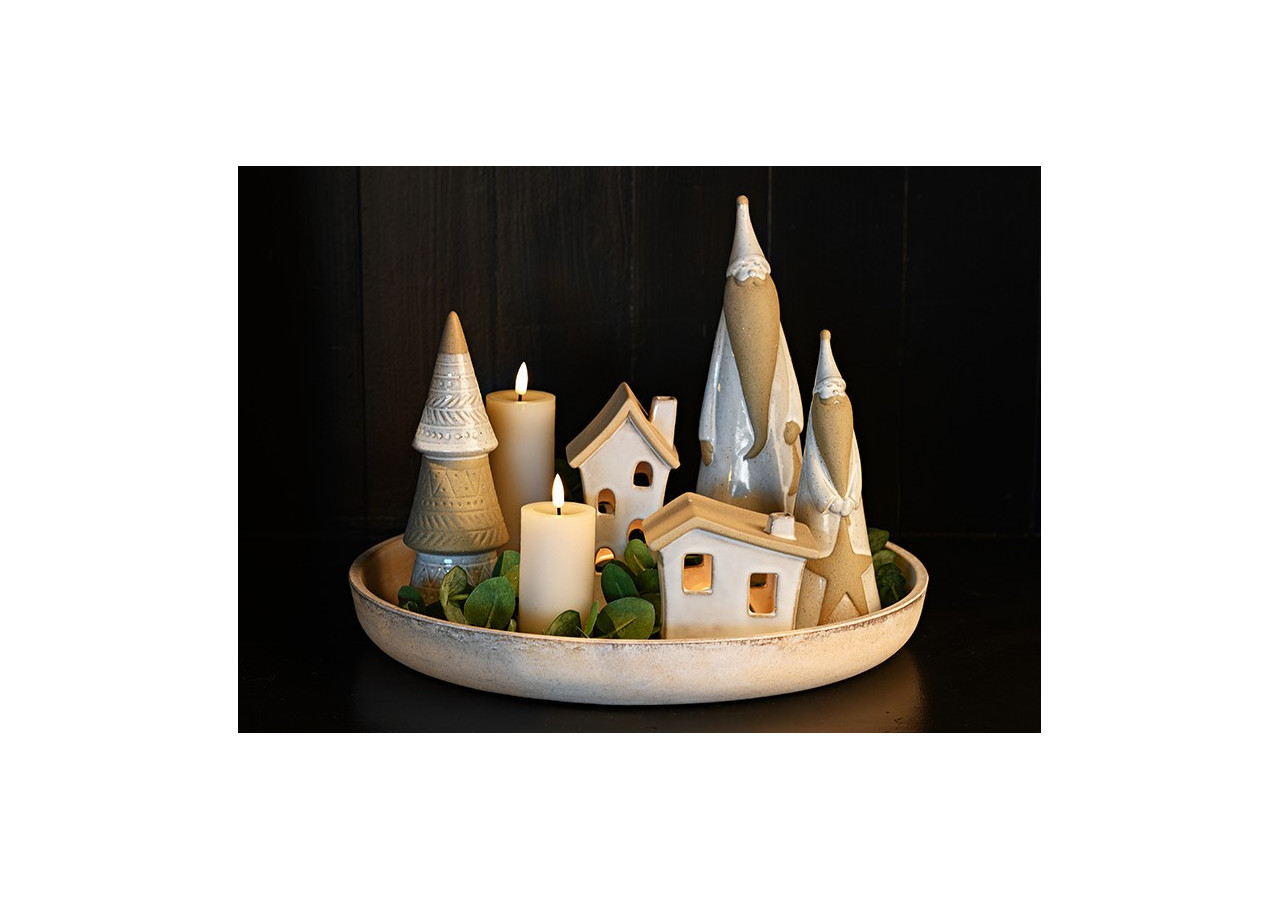 Bougie LED en Cire - Crème 6,8x12,5x6,8cm - 10038036 - WURM