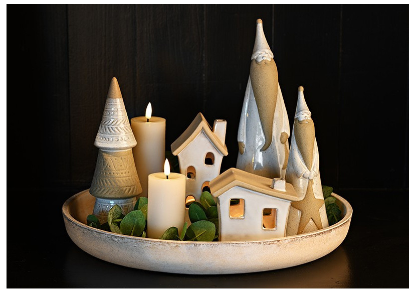 Bougie LED en Cire - Crème 6,8x12,5x6,8cm - 10038036 - WURM