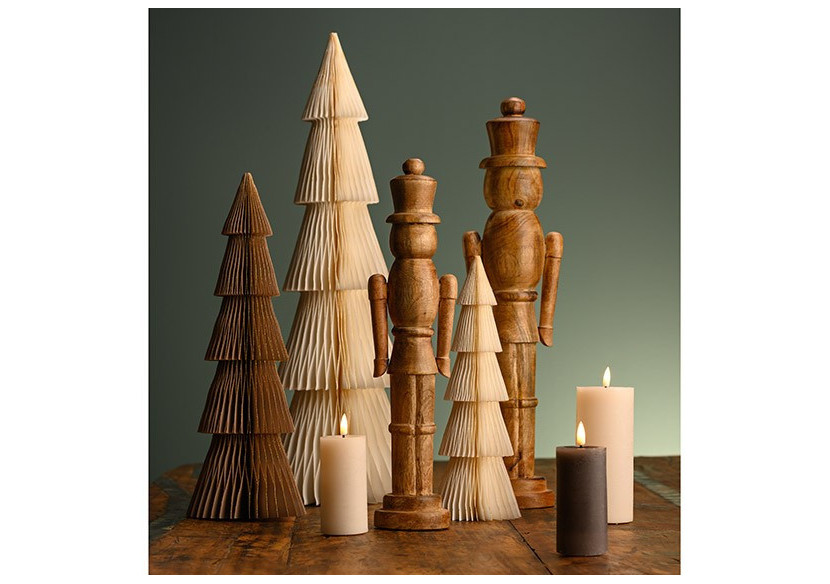 Bougie LED en Cire - Crème 6,8x12,5x6,8cm - 10038036 - WURM