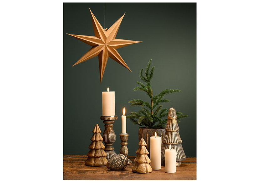 Bougie LED en Cire - Crème 6,8x12,5x6,8cm - 10038036 - WURM