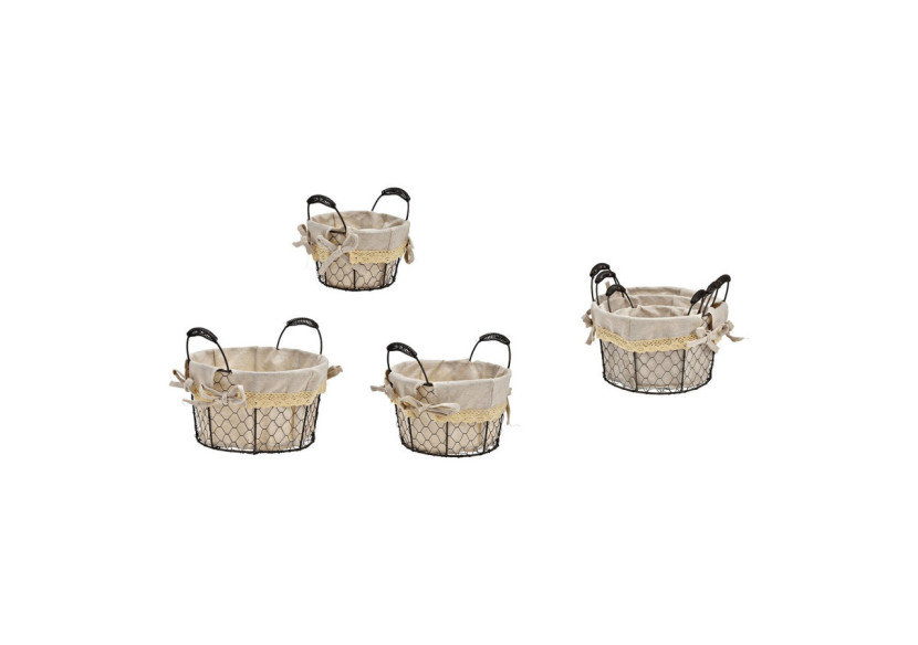 Set de 3 paniers en métal et textile - Dimensions variées - 10038835 - WURM Set de 3 paniers en métal et textile - Dimensions variées - 10038835 - WURM