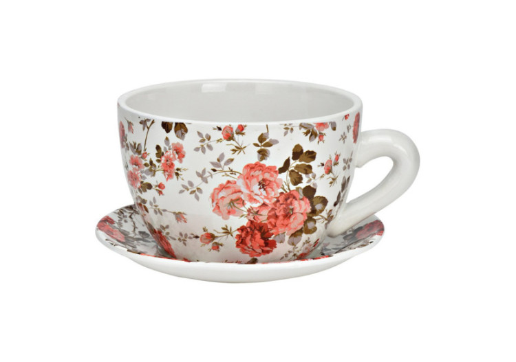 Pot de Fleurs Tasse - Céramique Colorée 25 x 14 x 23 cm - 10039113 - WURM